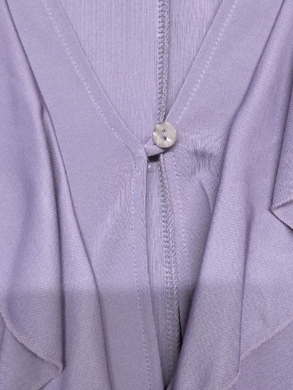Casual Corner Lavender Ruffle-Trim Cardigan Sz XL - Picture 4 of 8